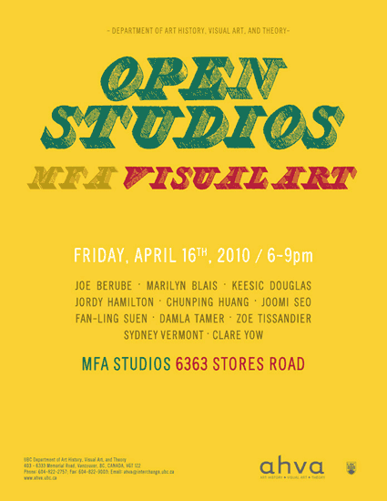 MFA Visual Art Open Studios - Department of Art History, Visual Art ...