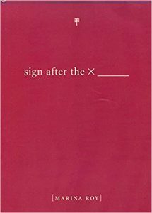 Sign after the x